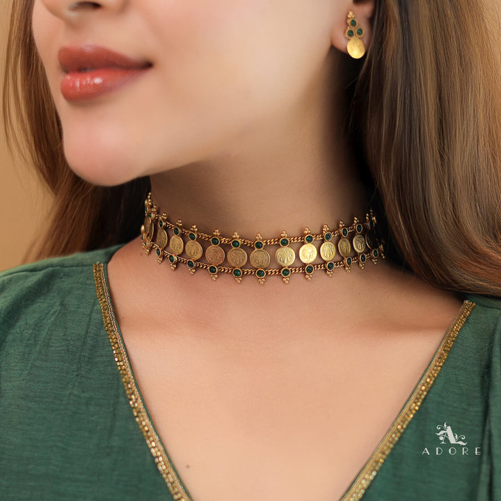 Samvitha Devi Kashi 2 Layer Choker with Earring
