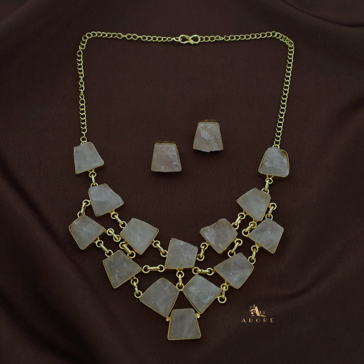 Ziya Raw Stone Neckpiece With Stud