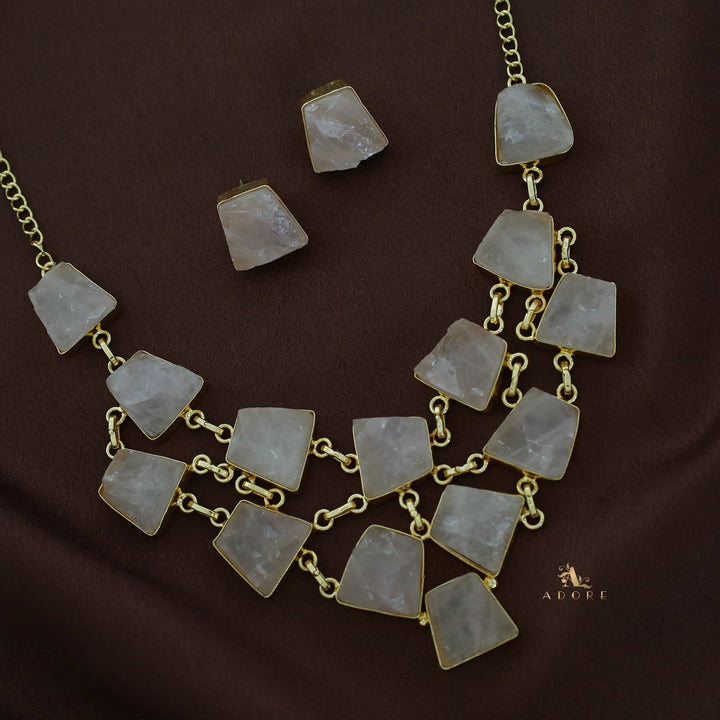 Ziya Raw Stone Neckpiece With Stud
