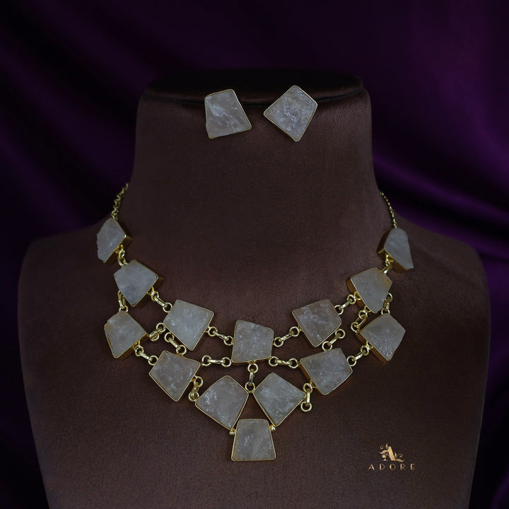 Ziya Raw Stone Neckpiece With Stud