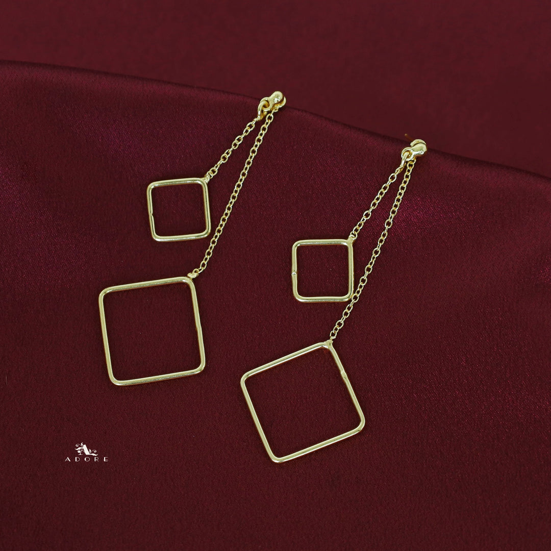2 in 1 Dual Diamond Chain Hanging Earring