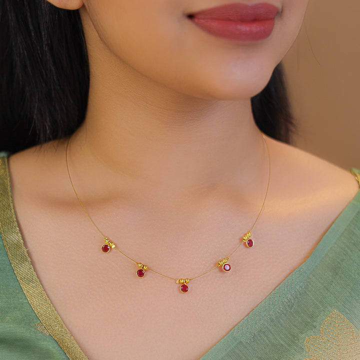 Naima Glossy Stone String Neckpiece