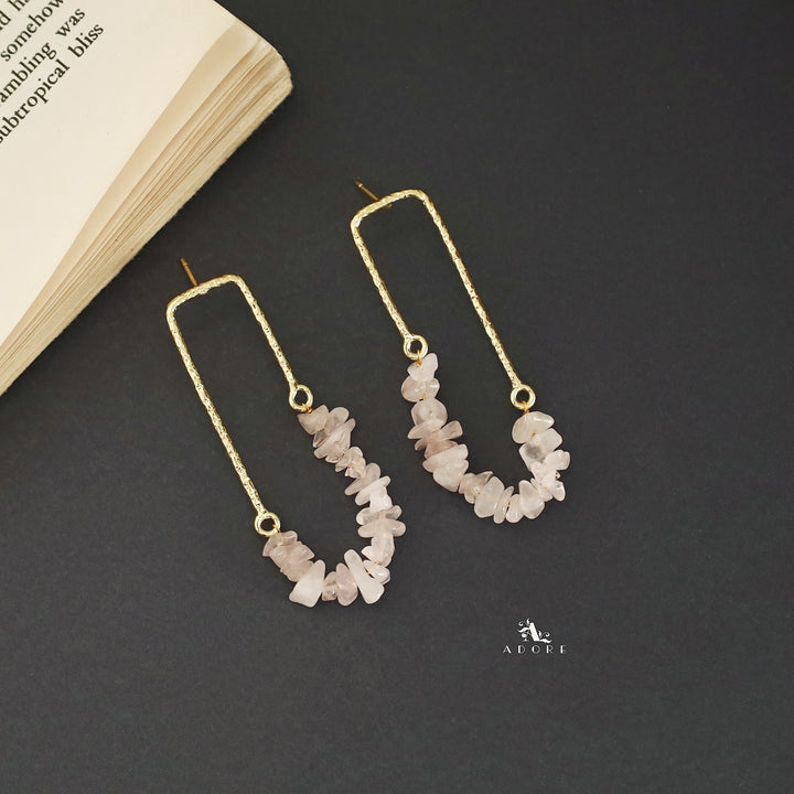Tamsin Golden Textured Raw Stone Earring