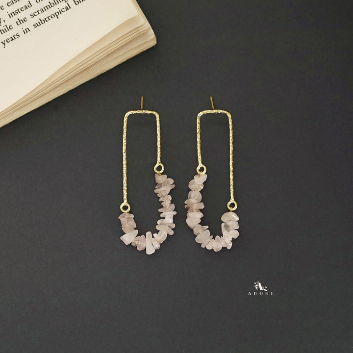 Tamsin Golden Textured Raw Stone Earring