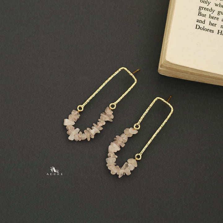 Tamsin Golden Textured Raw Stone Earring