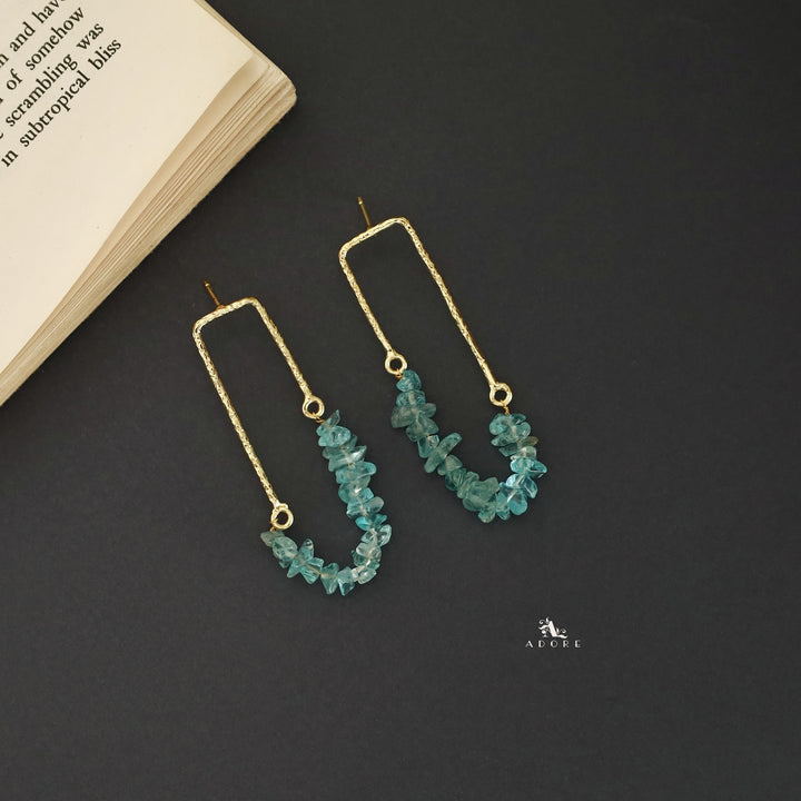 Tamsin Golden Textured Raw Stone Earring