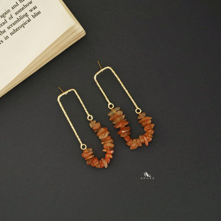 Tamsin Golden Textured Raw Stone Earring