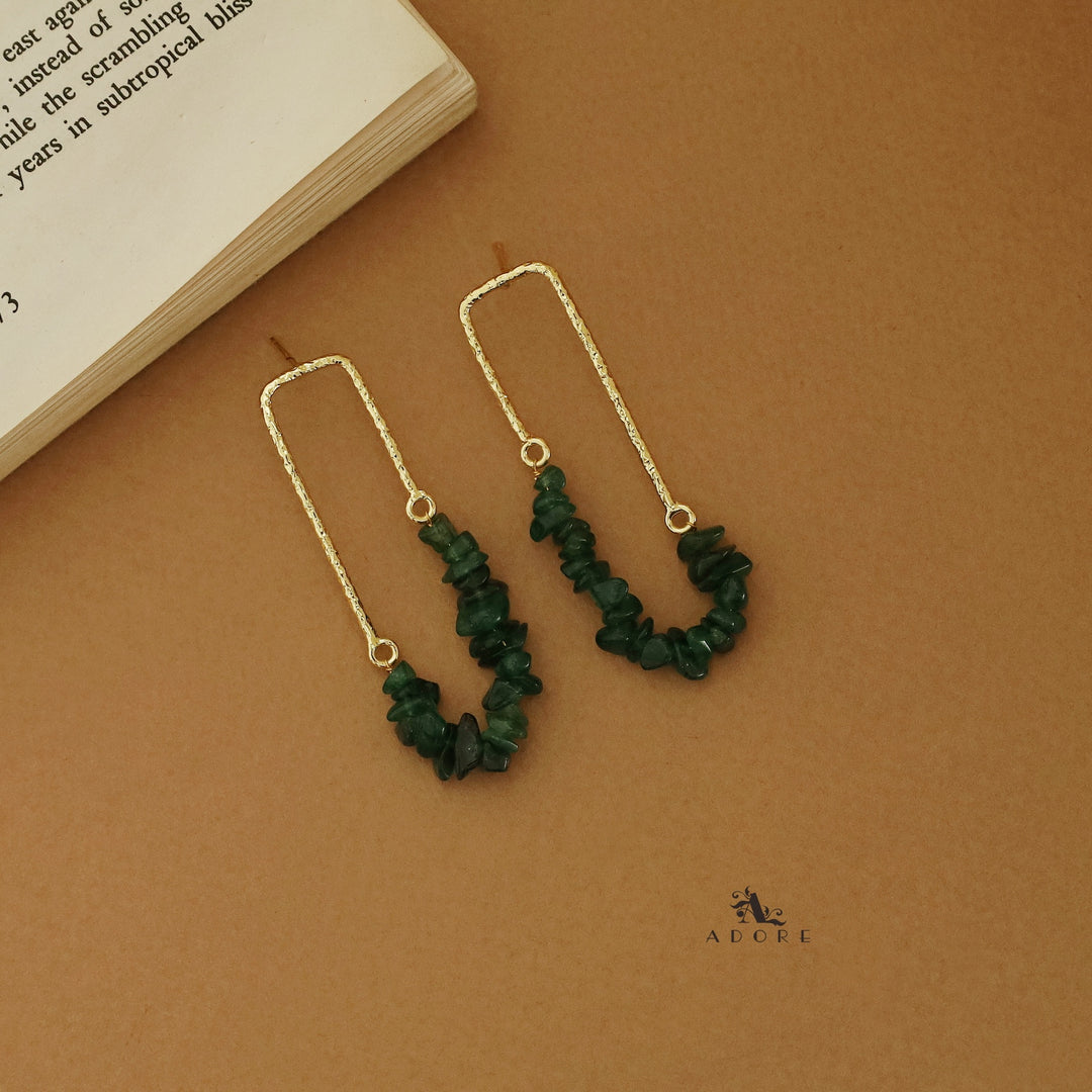 Tamsin Golden Textured Raw Stone Earring
