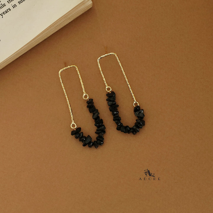 Tamsin Golden Textured Raw Stone Earring