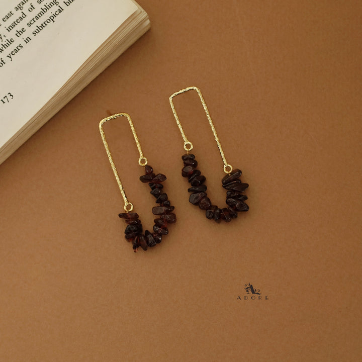 Tamsin Golden Textured Raw Stone Earring