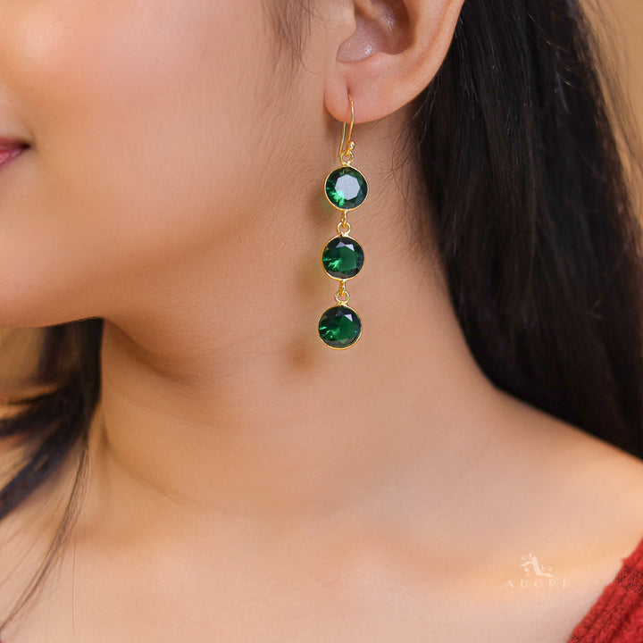 Ardra Tri Round Glossy Stone Drop