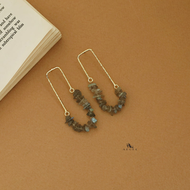 Tamsin Golden Textured Raw Stone Earring