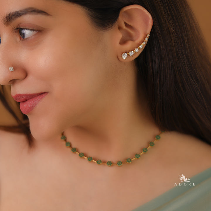 Himadri Golden Flower Ear-Cuff (Set of 2)