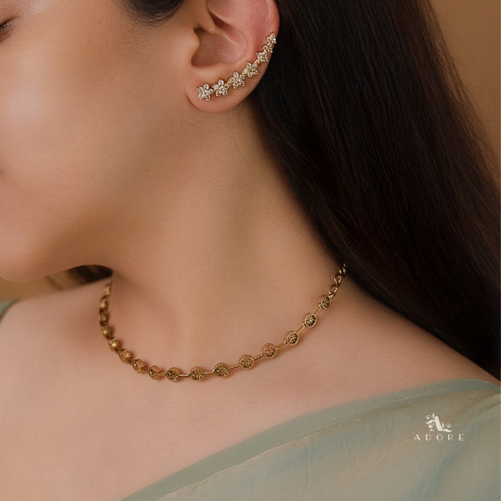 Himadri Golden Flower Ear-Cuff (Set of 2)