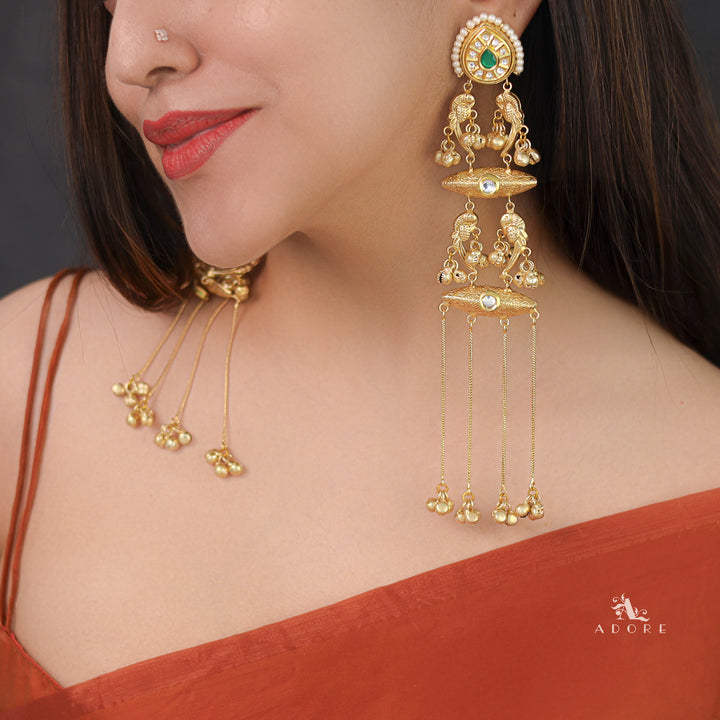 Adhara Kashmiri Long Ghungroo Earring