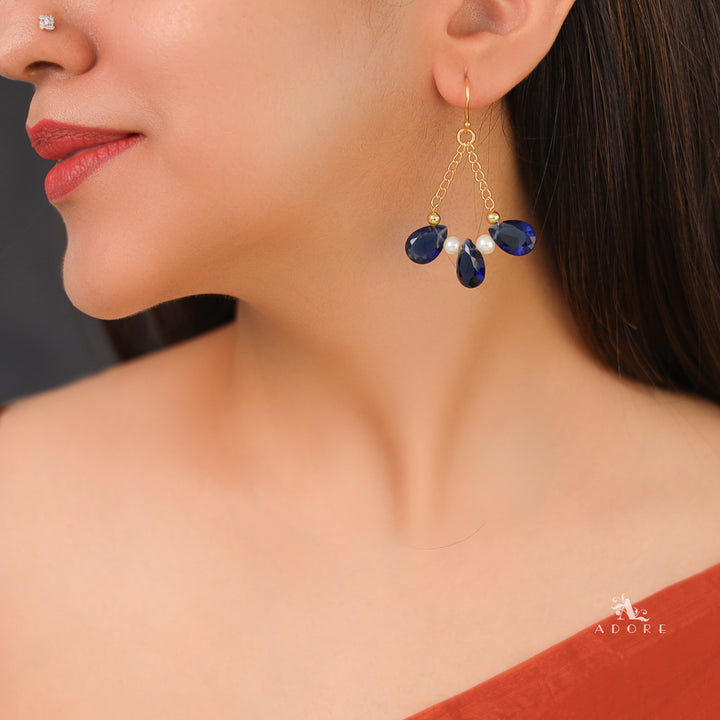 Renaxa Golden Glossy Pearl Chainy Drop