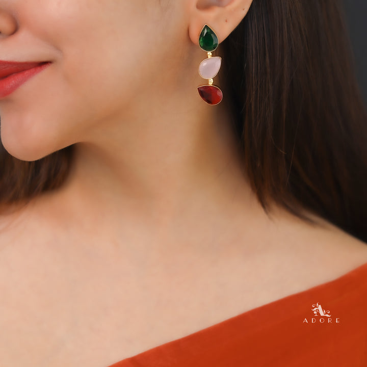 Zoya Tri Drop Glossy Earring