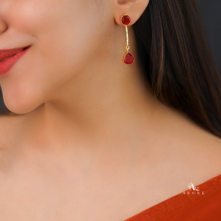 Ayesha Glossy Pendulum Curvy Triangle Earring