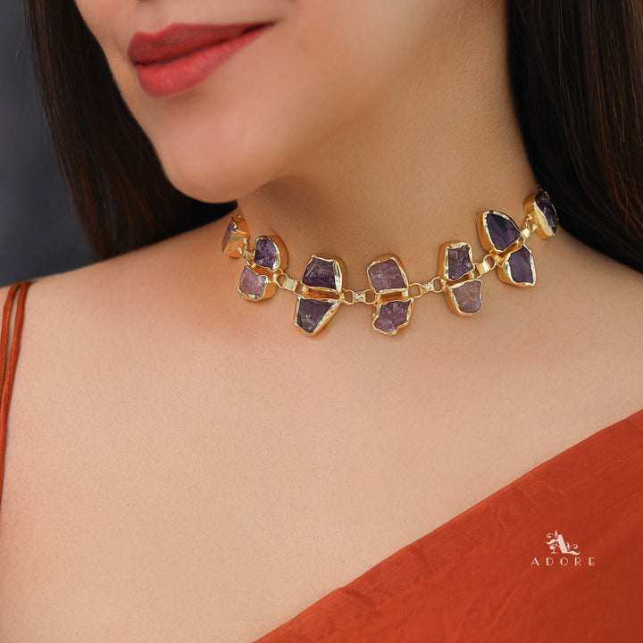 Nehara Twin Raw Stone Short Neckpiece / Choker