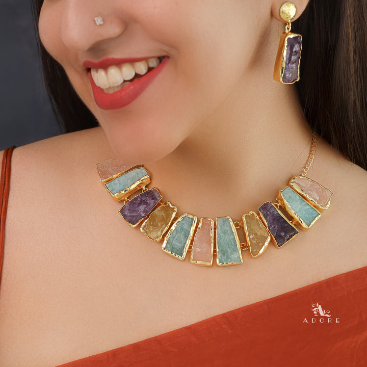 Raw Stone Ainsley Neckpiece With Earring