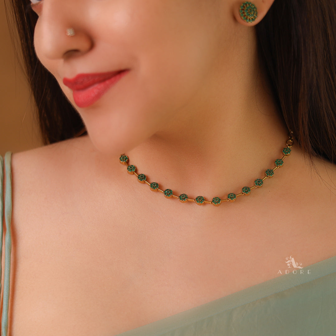 Sayali Flower AD Neckpiece With Stud