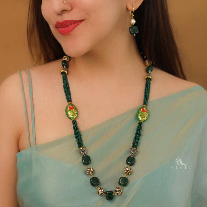 Drusilla Beaded Long Neckpiece With Drop