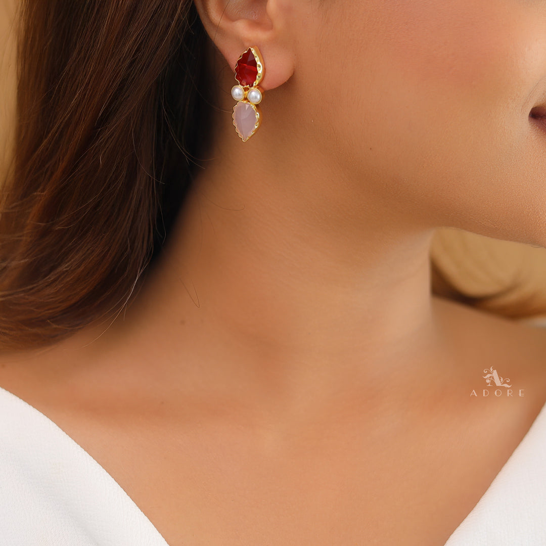 Haeza Dual Glossy Pearl Earring