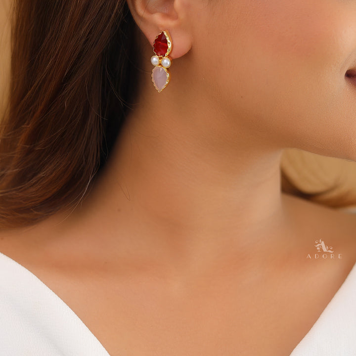 Haeza Dual Glossy Pearl Earring