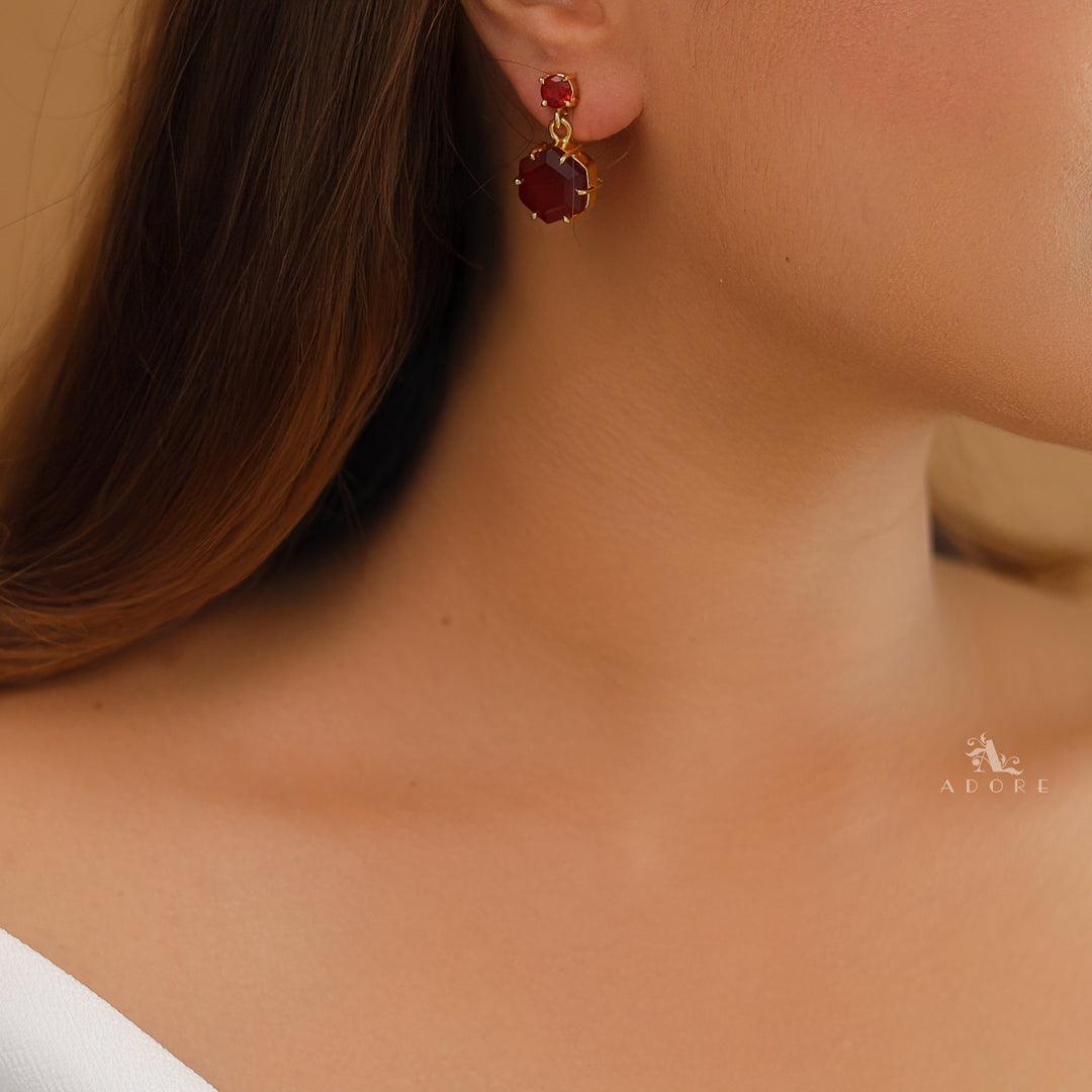 Glossy Hexagon Earring