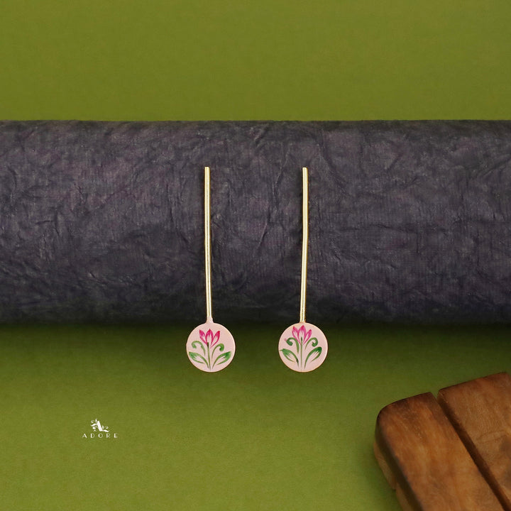Rhylee Flower Hand Painted Stick Earring