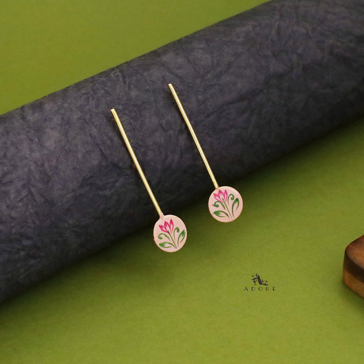 Rhylee Flower Hand Painted Stick Earring