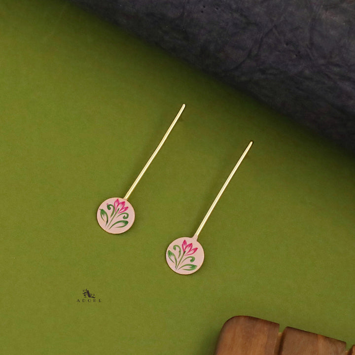 Rhylee Flower Hand Painted Stick Earring