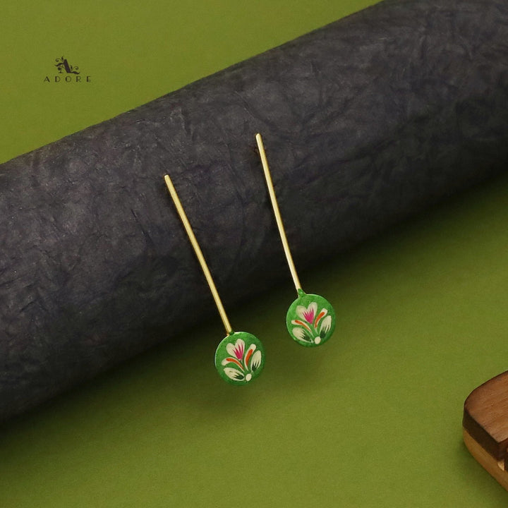 Rhylee Flower Hand Painted Stick Earring