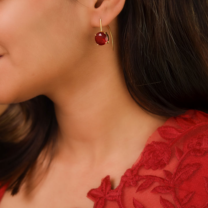 Susanna Claw Circle Glossy Stone Hoop Earring