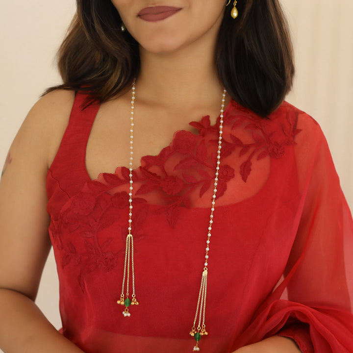 Kiara Pearl Simple Chain Ghunguroo Neckpiece