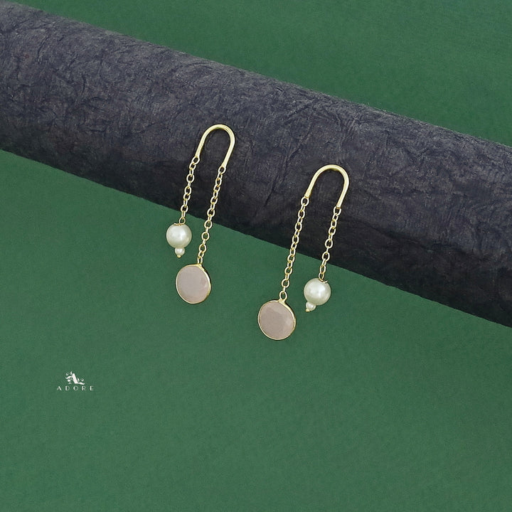 Danica Hanging Golden Glossy Pearl Earring