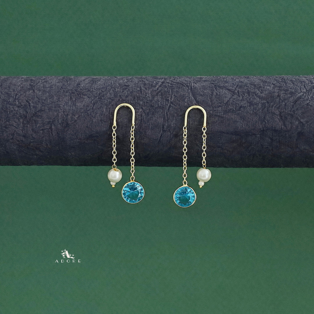 Danica Hanging Golden Glossy Pearl Earring