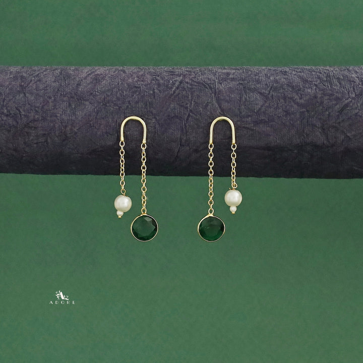 Danica Hanging Golden Glossy Pearl Earring