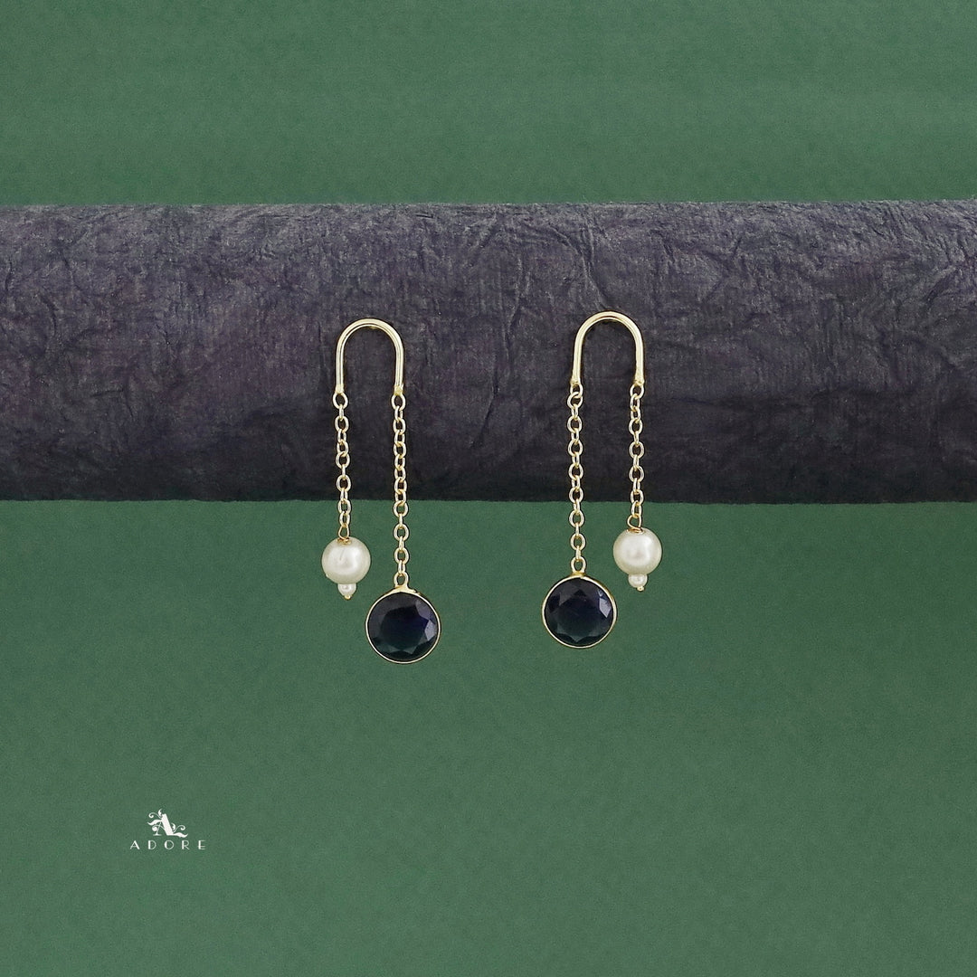 Danica Hanging Golden Glossy Pearl Earring