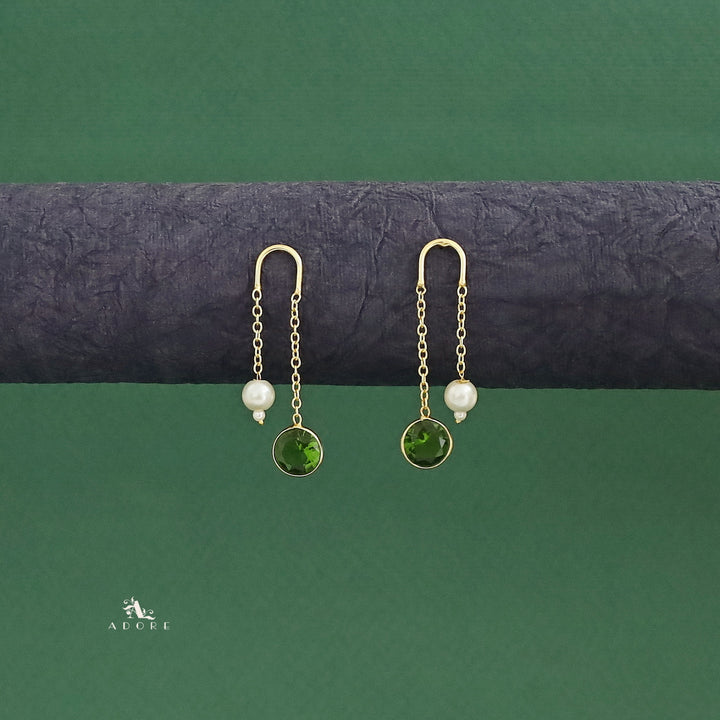 Danica Hanging Golden Glossy Pearl Earring