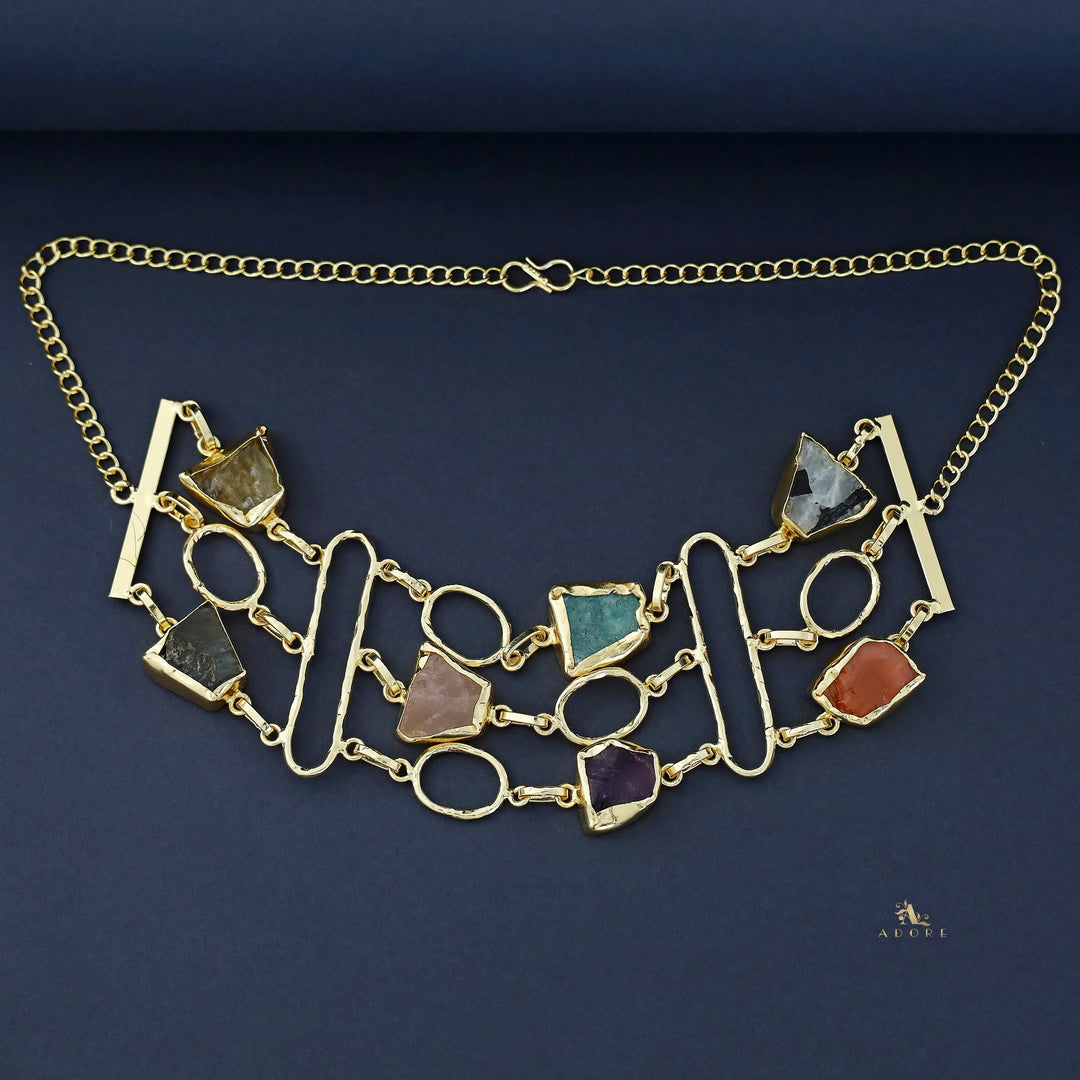 Fiona 3 Layer Raw Stone Choker