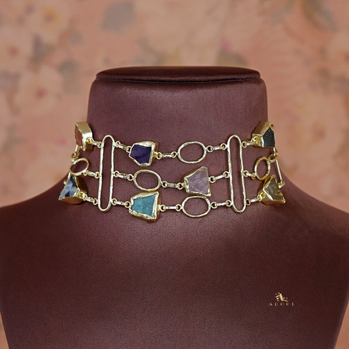 Fiona 3 Layer Raw Stone Choker