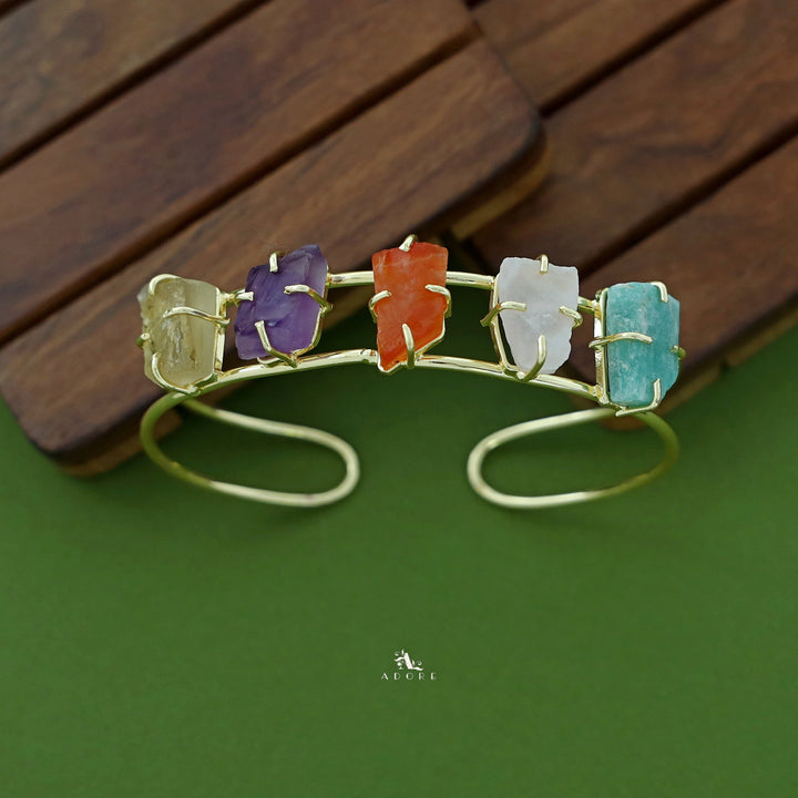 Asmee Multicolour Raw Stone Claw Bangle