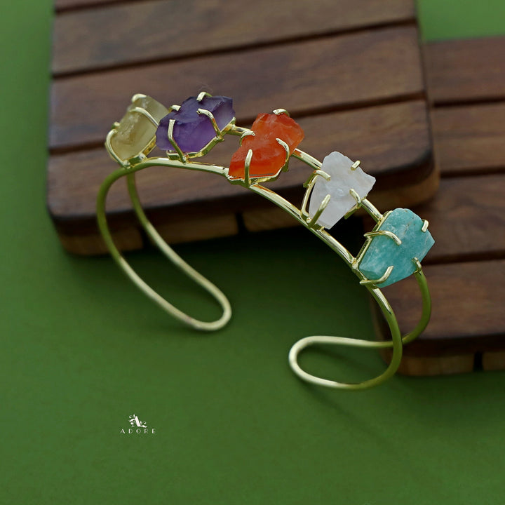 Asmee Multicolour Raw Stone Claw Bangle