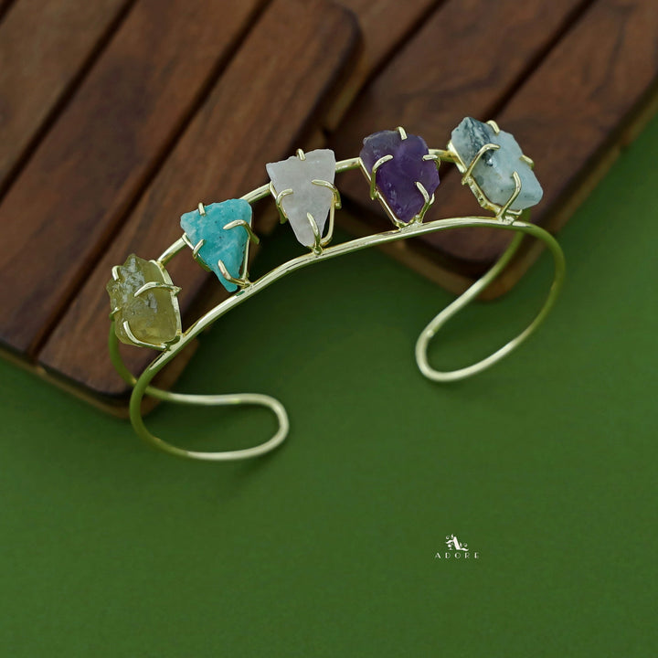 Asmee Multicolour Raw Stone Claw Bangle