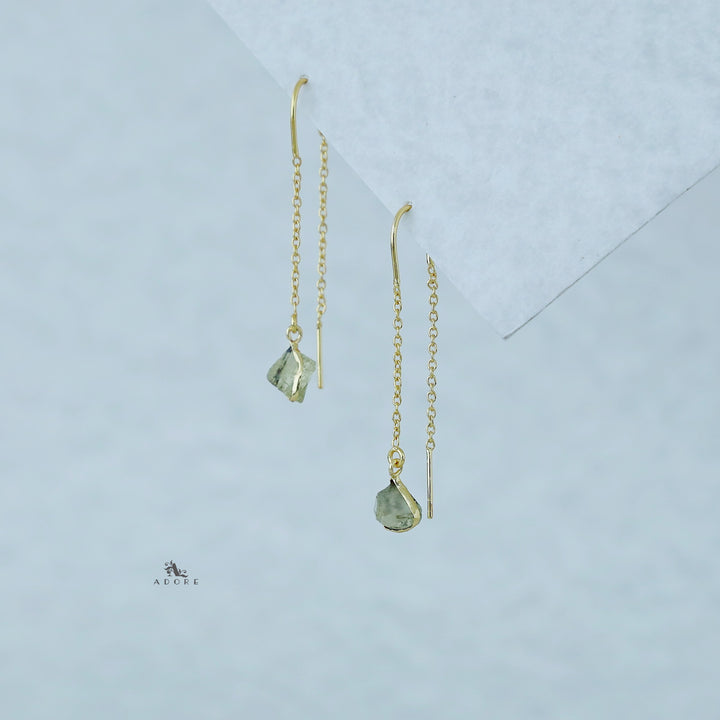 Mawar Raw Stone Needle and Thread Earring