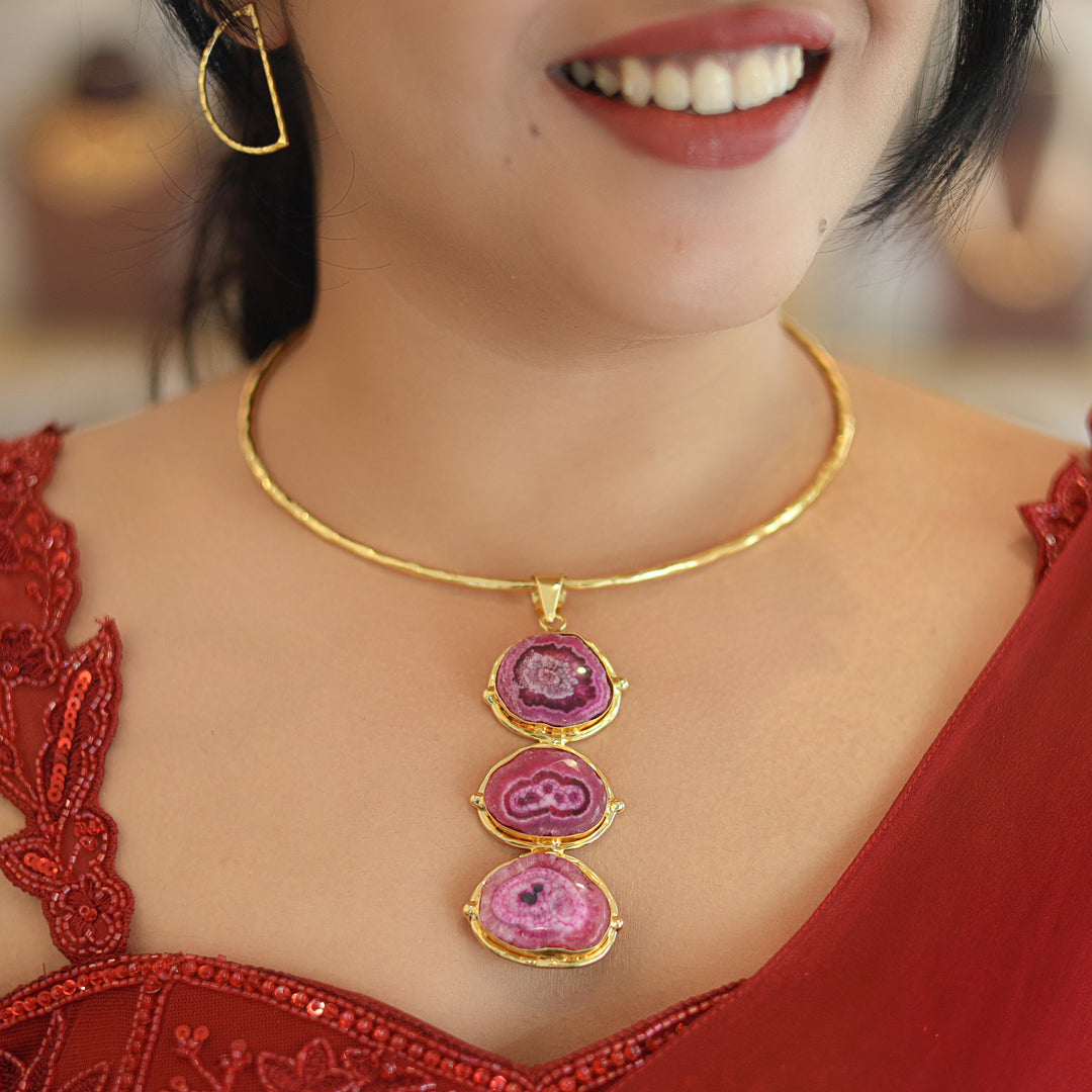 Lakelynn Agate Hammered Neck Cuff