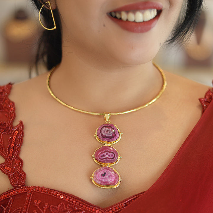 Lakelynn Agate Hammered Neck Cuff