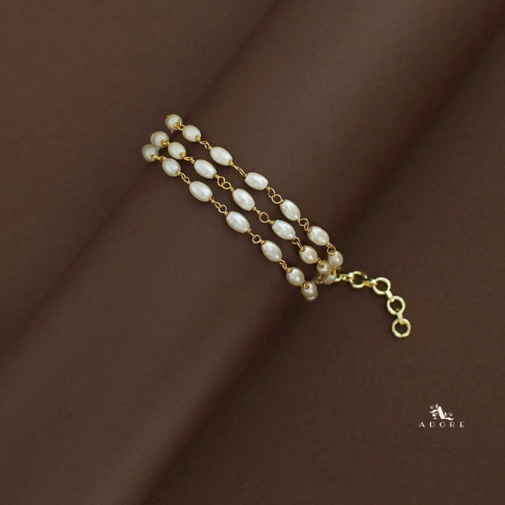 Golden Layered Pearl Bracelet