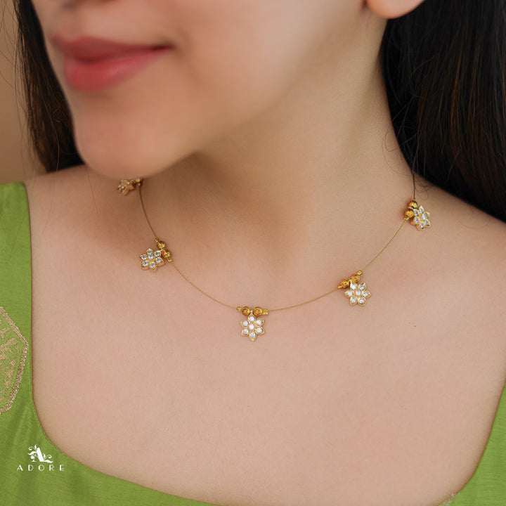 Muktha Floral Golden String Neckpiece